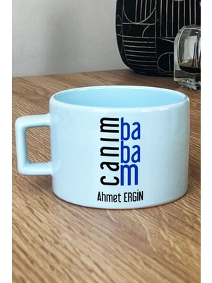 Hedizu Kişiye Özel Canım Babam Pastel Fincan Mavi Babalar Günü Doğum Günü Hediyesi