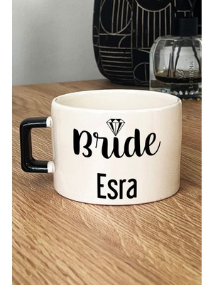 Hedizu Kişiye Özel Bride Lüks Fincan Siyah Söz Nişan Düğün Hediyesi