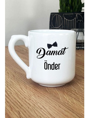 Hedizu Kişiye Özel Damat Kupa Bardak Oval Düğün Nişan Söz Hediyesi