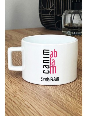 Hedizu Kişiye Özel Canım Ablam Lüks Fincan Beyaz  Ablaya Doğum Günü Hediyesi