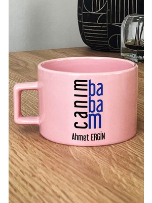 Hedizu Kişiye Özel Canım Babam Pastel Fincan Pembe Babalar Günü Doğum Günü Hediyesi