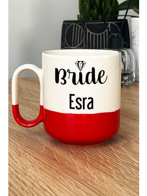 Hedizu Kişiye Özel Bride Pro Kupa Bardak Kırmızı Söz Nişan Düğün Hediyesi
