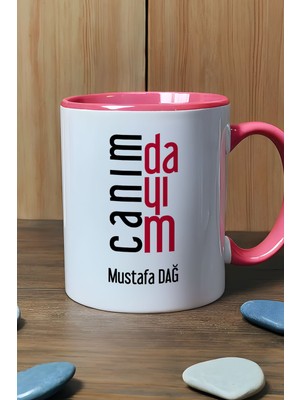 Hedizu Kişiye Özel Canım Dayım Kupa Bardak Pembe Dayıya Doğum Günü Hediyesi
