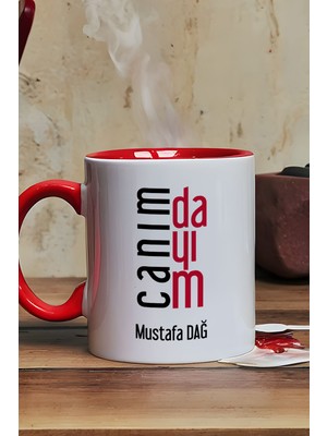 Hedizu Kişiye Özel Canım Dayım Kupa Bardak Kırmızı Dayıya Doğum Günü Hediyesi