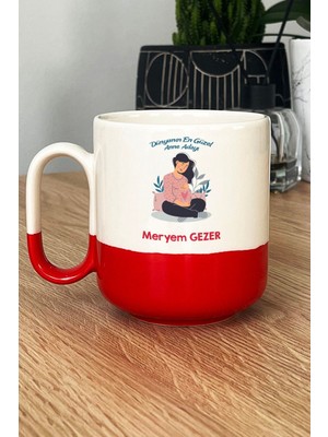 Hedizu Kişiye Özel Hamile Anne Adayı Pro Kupa Bardak Kırmızı Anneler Günü Hediyesi