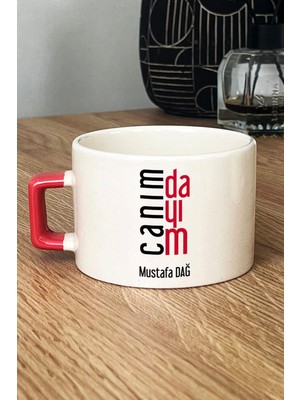 Hedizu Kişiye Özel Canım Dayım Lüks Fincan Turuncu Dayıya Doğum Günü Hediyesi