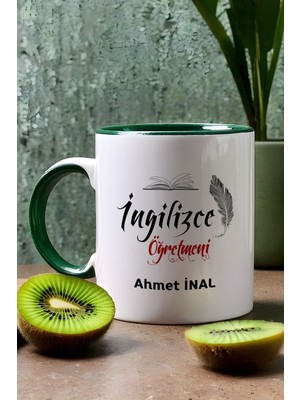 Hedizu Kişiye Özel Ingilizce Öğretmeni Kupa Bardak Yeşil Öğretmenler Günü Hediyesi