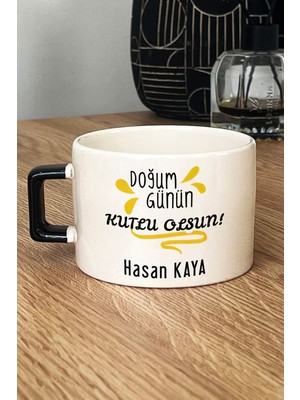 Hedizu Kişiye Özel Doğum Günü Hediyesi Lüks Fincan Siyah Anneye Babaya Arkadaşa Kardeşe Hediye