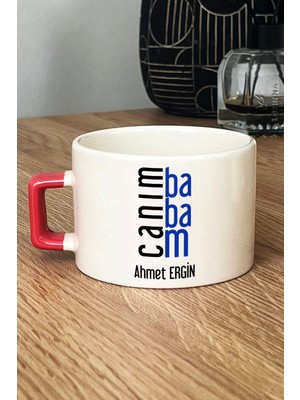 Hedizu Kişiye Özel Canım Babam Lüks Fincan Turuncu Babalar Günü Doğum Günü Hediyesi