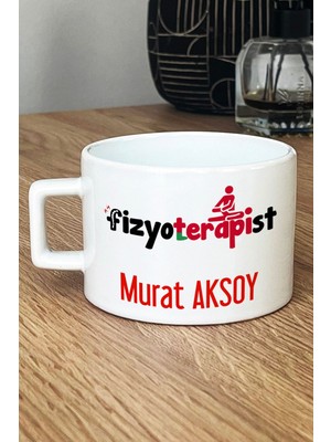 Hedizu Kişiye Özel Fizyoterapist Lüks Fincan Beyaz  Isme Özel Tıp Bayramı Hediyeleri