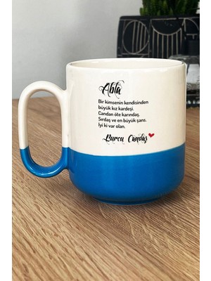Hedizu Kişiye Özel Ablaya Hediye Pro Kupa Bardak Mavi Ablaya Doğum Günü Hediyesi