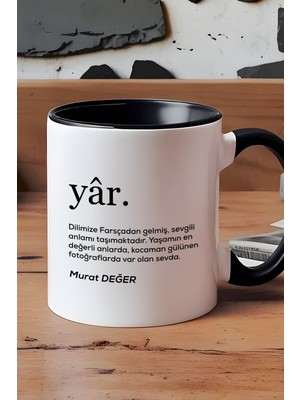 Hedizu Kişiye Özel Sevgiliye Hediye Kupa Bardak Siyah Sevgililer Günü Yıl Dönümü Hediyesi