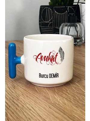 Hedizu Kişiye Özel Avukat Kupa Bardak T Kulplu Mavi Avukatlar Günü Hediyesi