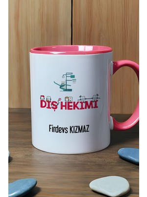 Hedizu Kişiye Özel Diş Hekimi Kupa Bardak Pembe Diş Hekimleri Günü Hediyesi