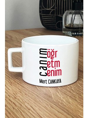 Hedizu Kişiye Özel Öğretmenler Günü Hediyesi Lüks Fincan Beyaz  Erkek Öğretmen