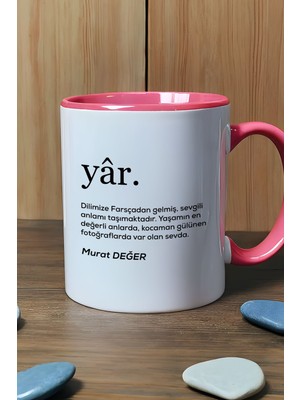 Hedizu Kişiye Özel Sevgiliye Hediye Kupa Bardak Pembe Sevgililer Günü Yıl Dönümü Hediyesi