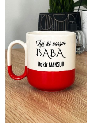 Hedizu Kişiye Özel Iyi Ki Varsın Baba Pro Kupa Bardak Kırmızı Babalar Günü Hediyesi