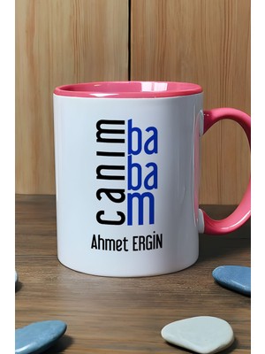 Hedizu Kişiye Özel Canım Babam Kupa Bardak Pembe Babalar Günü Doğum Günü Hediyesi