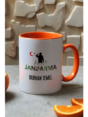 Hedizu Kişiye Özel Jandarma Asker Kupa Bardak Turuncu Jandarmalar Günü Hediyesi