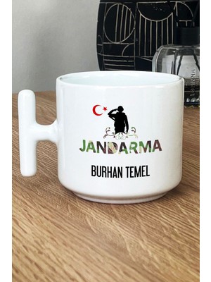 Hedizu Kişiye Özel Jandarma Asker Kupa Bardak T Kulplu Beyaz Jandarmalar Günü Hediyesi