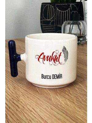 Hedizu Kişiye Özel Avukat Kupa Bardak T Kulplu Lacivert Avukatlar Günü Hediyesi