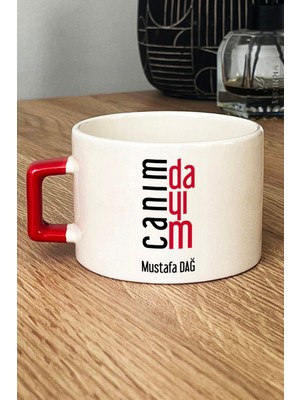 Hedizu Kişiye Özel Canım Dayım Lüks Fincan Kırmızı Dayıya Doğum Günü Hediyesi