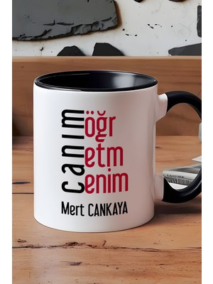 Hedizu Kişiye Özel Öğretmenler Günü Hediyesi Kupa Bardak Siyah Erkek Öğretmen