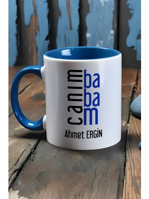 Hedizu Kişiye Özel Canım Babam Kupa Bardak Mavi Babalar Günü Doğum Günü Hediyesi