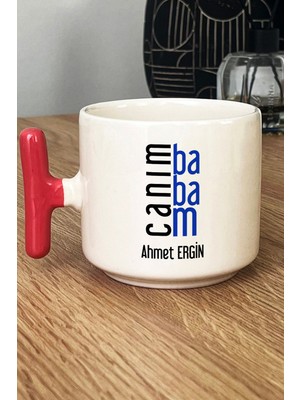 Hedizu Kişiye Özel Canım Babam Kupa Bardak T Kulplu Pembe Babalar Günü Doğum Günü Hediyesi