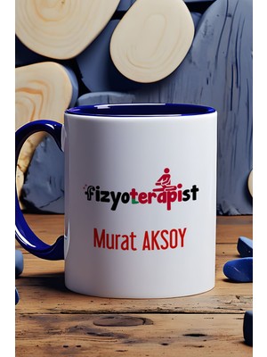 Hedizu Kişiye Özel Fizyoterapist Kupa Bardak Lacivert Isme Özel Tıp Bayramı Hediyeleri