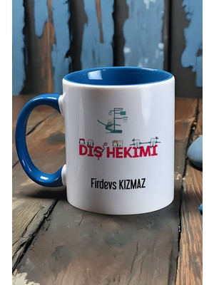 Hedizu Kişiye Özel Diş Hekimi Kupa Bardak Mavi Diş Hekimleri Günü Hediyesi