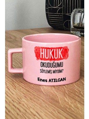 Hedizu Kişiye Özel Avukata Hediye Pastel Fincan Pembe Hukuk Okuduğumu Söylemiş Miydim