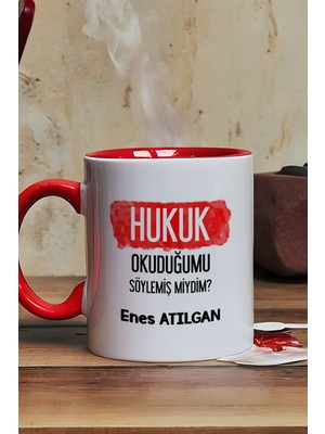 Hedizu Kişiye Özel Avukata Hediye Kupa Bardak Kırmızı Hukuk Okuduğumu Söylemiş Miydim
