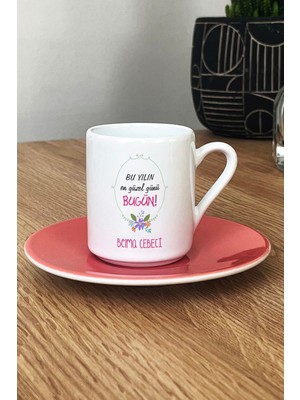 Hedizu Kişiye Özel Doğum Günü Hediyesi Türk Kahvesi Fincanı Pembe Yılın En Güzel Günü