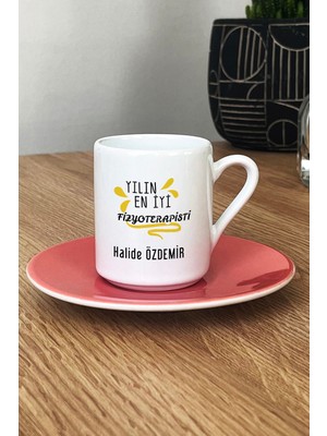 Hedizu Kişiye Özel Yılın En Iyi Fizyoterapisti Türk Kahvesi Fincanı Pembe Tıp Bayramı Hediyesi