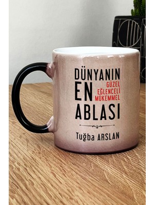 Hedizu Kişiye Özel Abla Kupa Bardak Sihirli Ablaya Doğum Günü Hediyesi