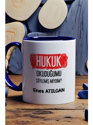 Hedizu Kişiye Özel Avukata Hediye Kupa Bardak Lacivert Hukuk Okuduğumu Söylemiş Miydim