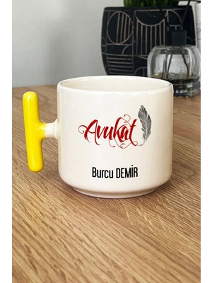 Hedizu Kişiye Özel Avukat Kupa Bardak T Kulplu Sarı Avukatlar Günü Hediyesi