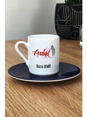 Hedizu Kişiye Özel Avukat Türk Kahvesi Fincanı Lacivert Avukatlar Günü Hediyesi