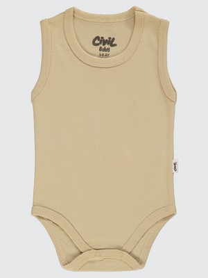 Civil Baby Bebek Çıtçıtlı Badi 3-9 Ay  Sütlü Kahve