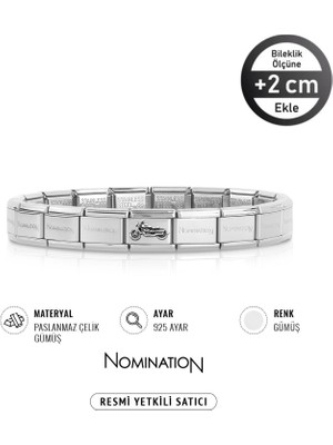 Nomination Italy Composable 925 Ayar Gümüş Motor ve Çelik Bileklik Sılver