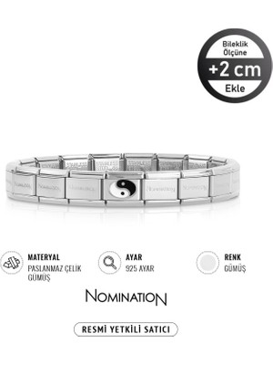 Nomination Italy Composable 925 Ayar Gümüş Ying&yang ve Çelik Bileklik Sılver