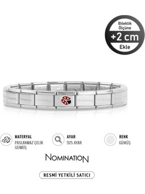 Nomination Italy Composable 925 Ayar Gümüş Uğur Böceği ve Çelik Bileklik Sılver