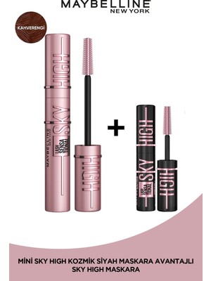 Maybelline New York Lash Sensational Sky High Kahverengi Maskara + Sky High Cosmic Mini Maskara