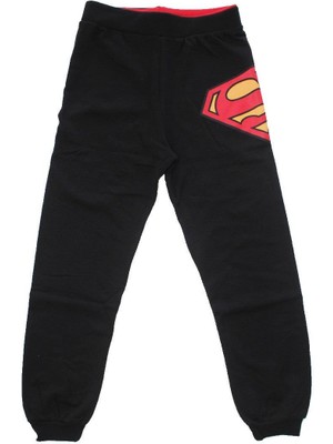 Bebegen Erkek Çocuk Siyah Süperman Baskılı Tek Alt Eşofman