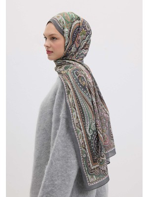 Fresh Menekşe Etnıc Floral Desen Şal