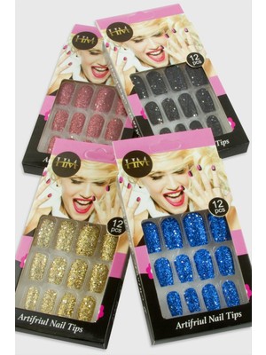 HM Simli Renkli Takma Tırnak