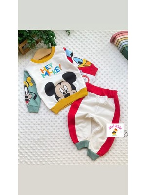 Aselkids Hey Mickey Baskılı Ikili Bebek Takımı