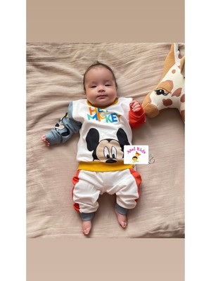 Aselkids Hey Mickey Baskılı Ikili Bebek Takımı