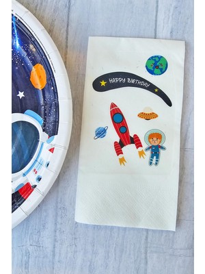Pekshop Uzay Konsept Baskılı Doğum Günü Peçetesi 20'li